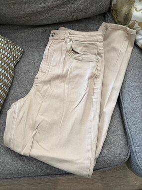 H&M Straight Leg Jeans in Light Beige
